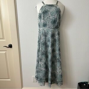 Free People Lace Applique Apron Style Midi Dress